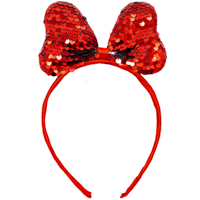 Ободок Бантик с пайетками красный/G