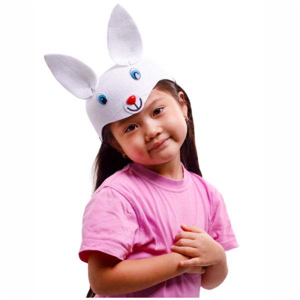 Шапочка фетр Зайчик белый/G