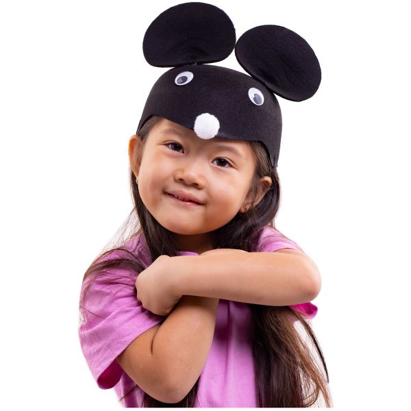 Шапочка фетр Мышонок черный/G