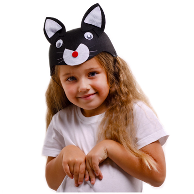 Шапочка фетр Котик черный/G