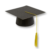 Шляпа бум Мини Выпускник черн блеск/А