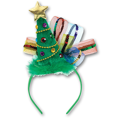 Ободок Елка ДеЛюкс со стразами/A