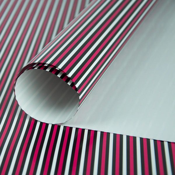 Бумага упак Линии красн-черн-бел 67х99см