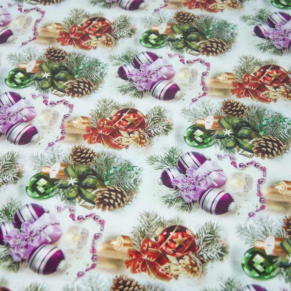 Бумага упак Зимняя Шишки Игрушки 67х99см