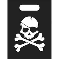Пакет п/э Череп Пирата черный 6шт/P
