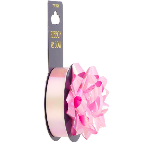 Бант Звезда 7см +Лента 4м перл розовый/G