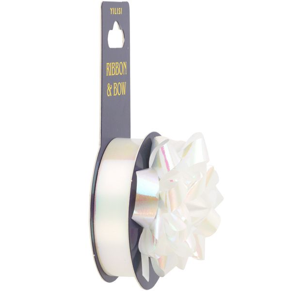 Бант Звезда 7см +Лента 4м перламутр/G