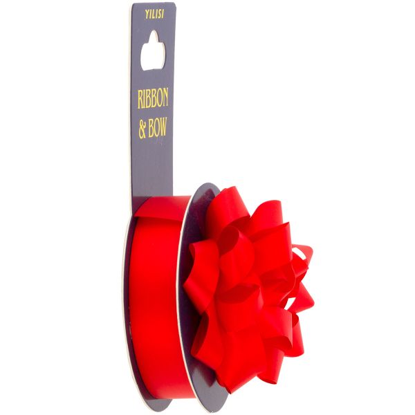 Бант Звезда 7см +Лента 4м сатин красн/G