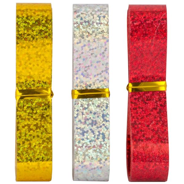 Бант 5см+Лента2м Трио голог зол/сер/крас