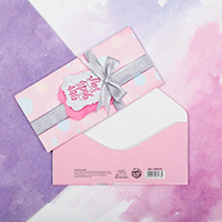 Конверт д/денег ПОЗДРАВЛЯЮ серебр бант