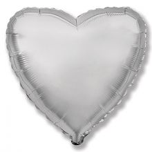 Ф Б/РИС 18" СЕРДЦЕ Металлик Silver