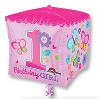 А 3D КУБ 15"1-й День Рожденья девочкаG20