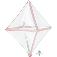 А 3D РОМБ Б/РИС 15" Прозрачный Rose Gold