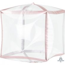 А 3D КУБ 15" Б/РИС Прозрачный Rose Gold