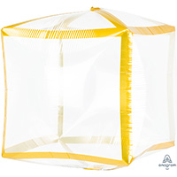 А 3D КУБ 15" Б/РИС Прозрачный Gold