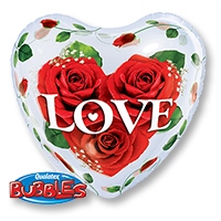 П BUBBLE СЕРДЦЕ 22" Розы