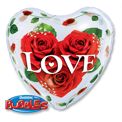 П BUBBLE СЕРДЦЕ 22" Розы