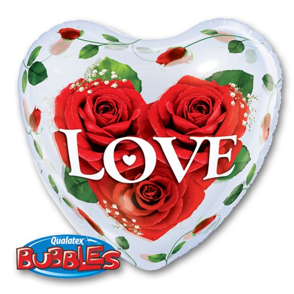 П BUBBLE СЕРДЦЕ 22" Розы