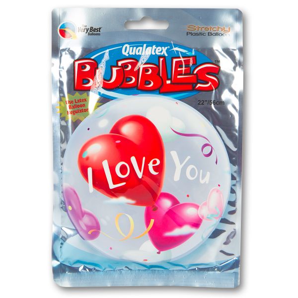 П BUBBLE 22" ILY Шары-Сердца Уп