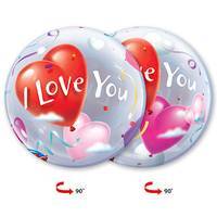 П BUBBLE 22" ILY Шары-Сердца Уп