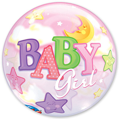 П BUBBLE 22" Луна и Звезды Девочка