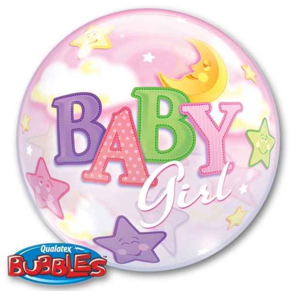 П BUBBLE 22" Луна и Звезды Девочка