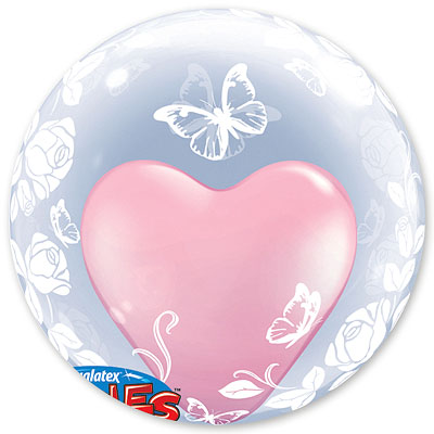 П BUBBLE DECO 24" Розы изящные и бабочки