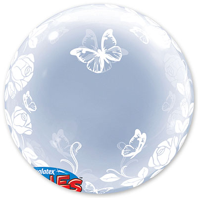 П BUBBLE DECO 24" Розы изящные и бабочки