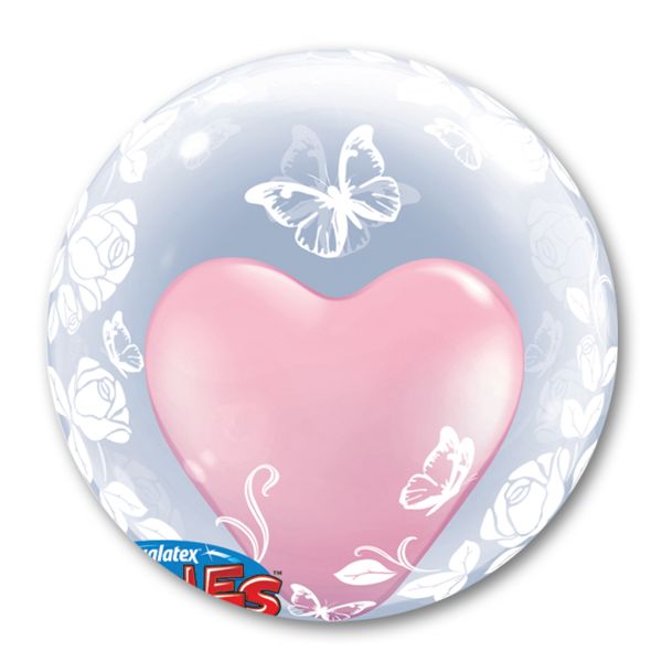 П BUBBLE DECO 24" Розы изящные и бабочки
