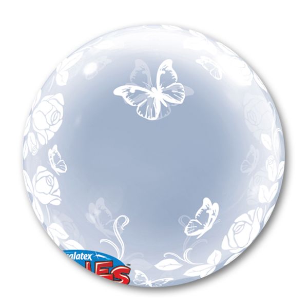 П BUBBLE DECO 24" Розы изящные и бабочки