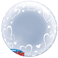 П BUBBLE DECO 24" Сердца элегантные