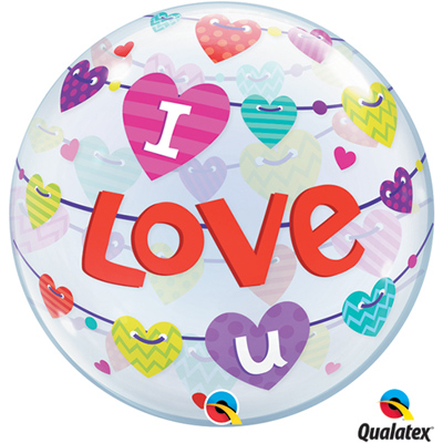 П BUBBLE 22" ILY Гирлянда Сердца