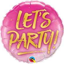 П 18" LET'S PARTY на розовом