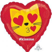 А 18" KISS ME Эмоции Смайл Кот влюбл S40