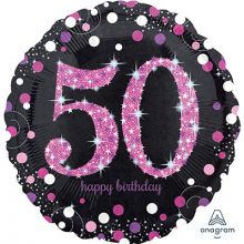 А 18" HB Sparkling Birthday 50 pink S55