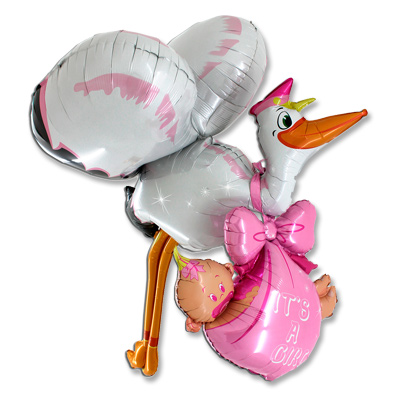  Аист и малыш девочка