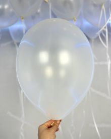 Белые воздушные шары металлик