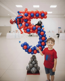 Цифра из шаров с пауком