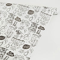 Бумага Крафт белая Мишки 0,7х10м