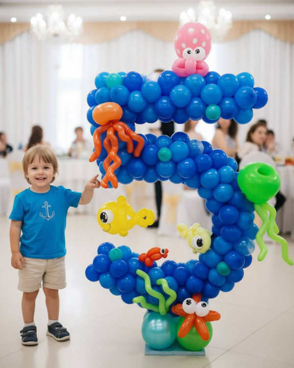 Цифра из шаров в морской тематике