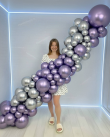Гирлянда из шаров хром (Средняя)