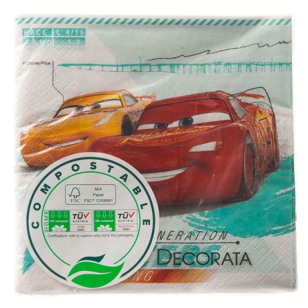 Салфетка ЭКО Тачки Скорость 33см 20шт/P