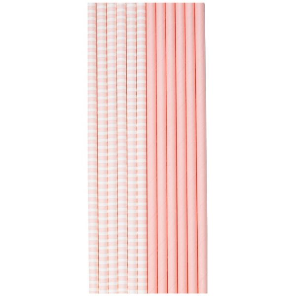 Трубочка д/кокт Пастель розовая 12шт/G