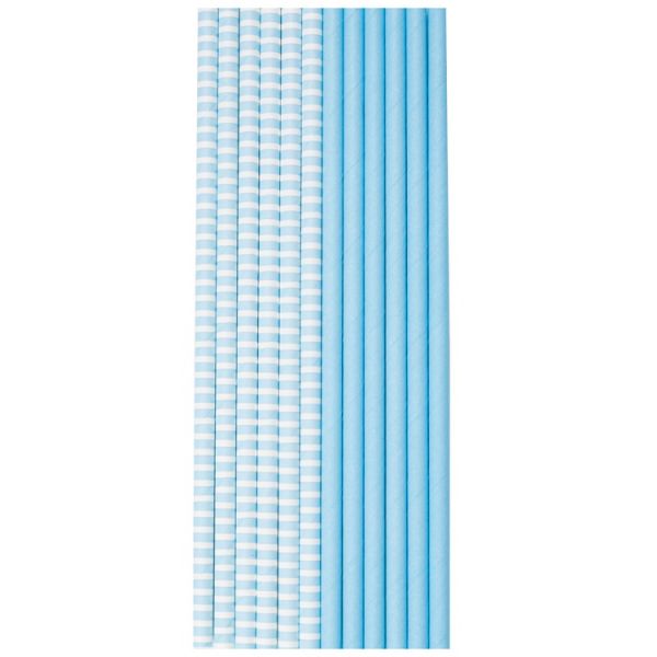 Трубочка д/кокт Пастель голубая 12шт/G
