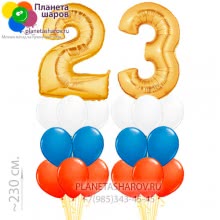 Фонтаны из шаров на 23 февраля
