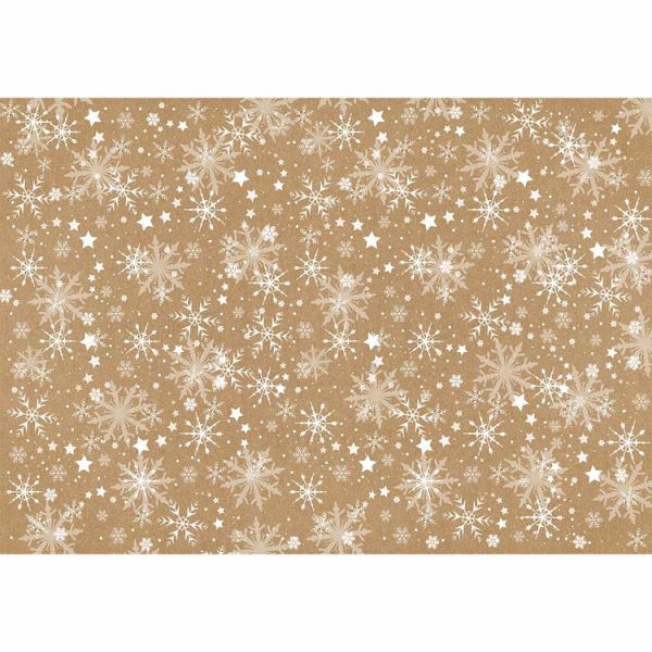 Бумага упак Снежинки на крафте 67х99см