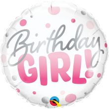 П 18" Birthday Girl круги розовые