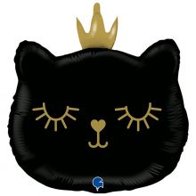  Голова кошки черная в короне