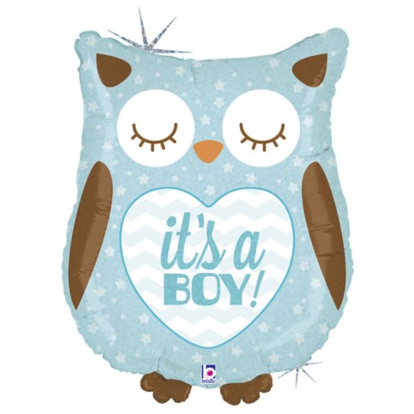  IT'S A BOY Сова голубая блеск