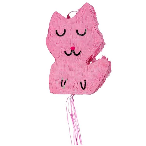 Пиньята Кошка розовая с лентами